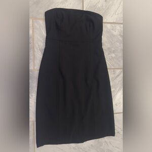 NWT Gap Womens Black Wool Blend Knee Length Strapless Dress Size 6 Stretch